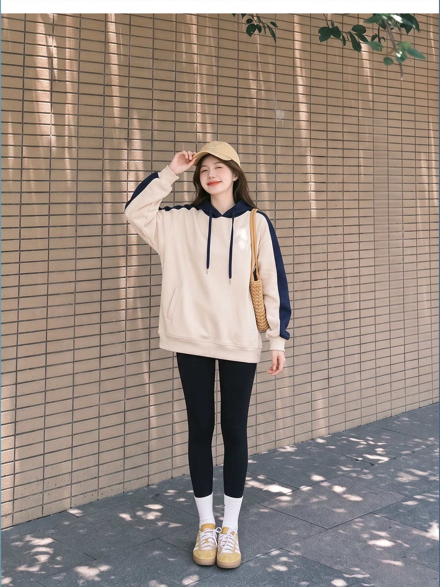 임산부 후드티 봄 가을 루즈핏 봄 패션 맨위 긴팔 후드 티 스웨터 여성 투피스 슈트 상세 이미지 10