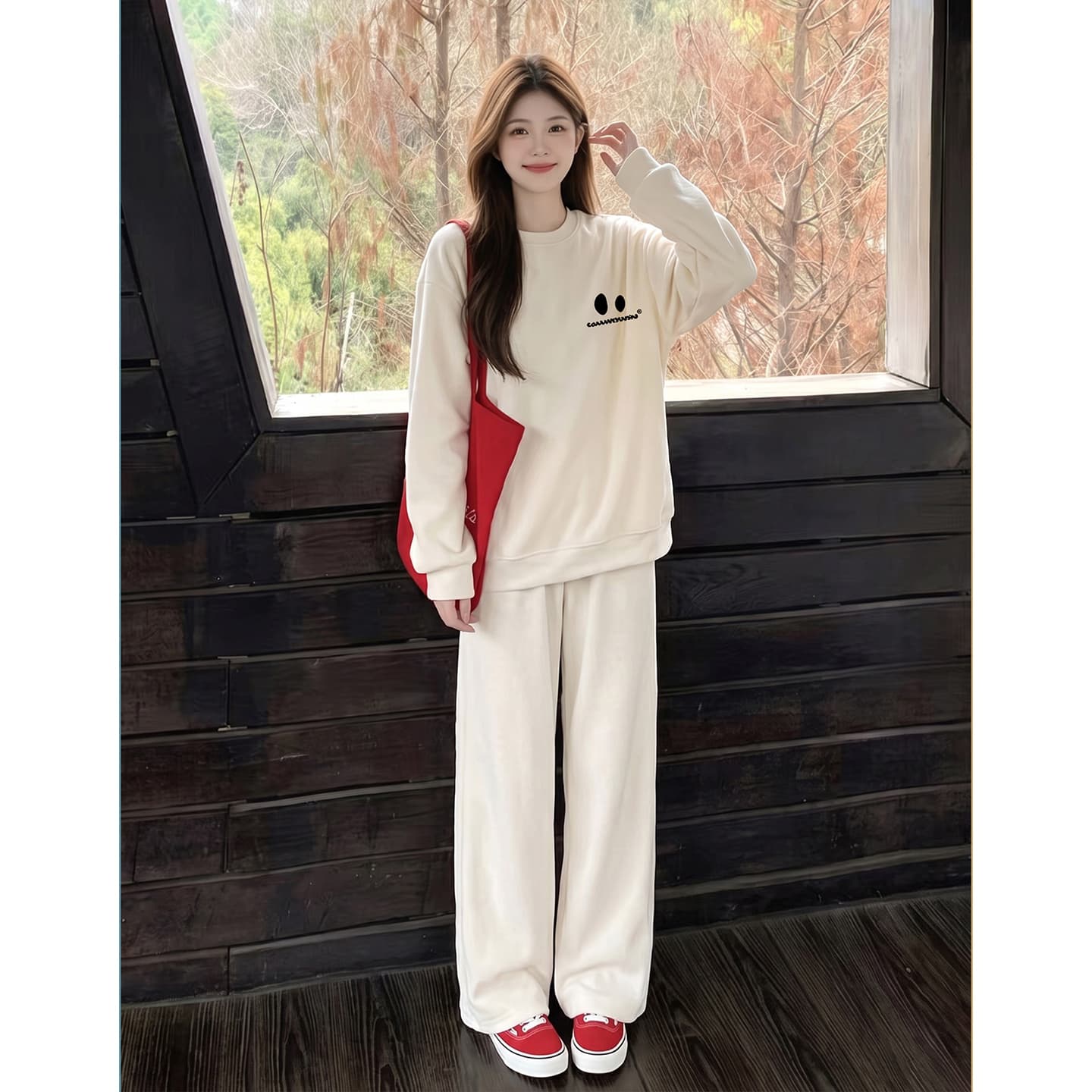 출산 착용 후드티 세트 봄 가을 맨위 루즈핏 캐주얼 외국 가스 연령 감소 긴팔 이미지 2