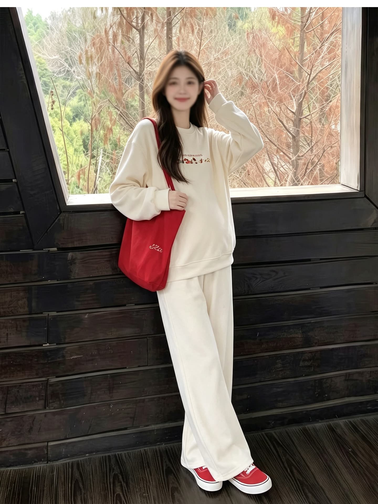 출산 착용 후드티 세트 봄 가을 맨위 루즈핏 캐주얼 외국 가스 연령 감소 긴팔 상세 이미지 5
