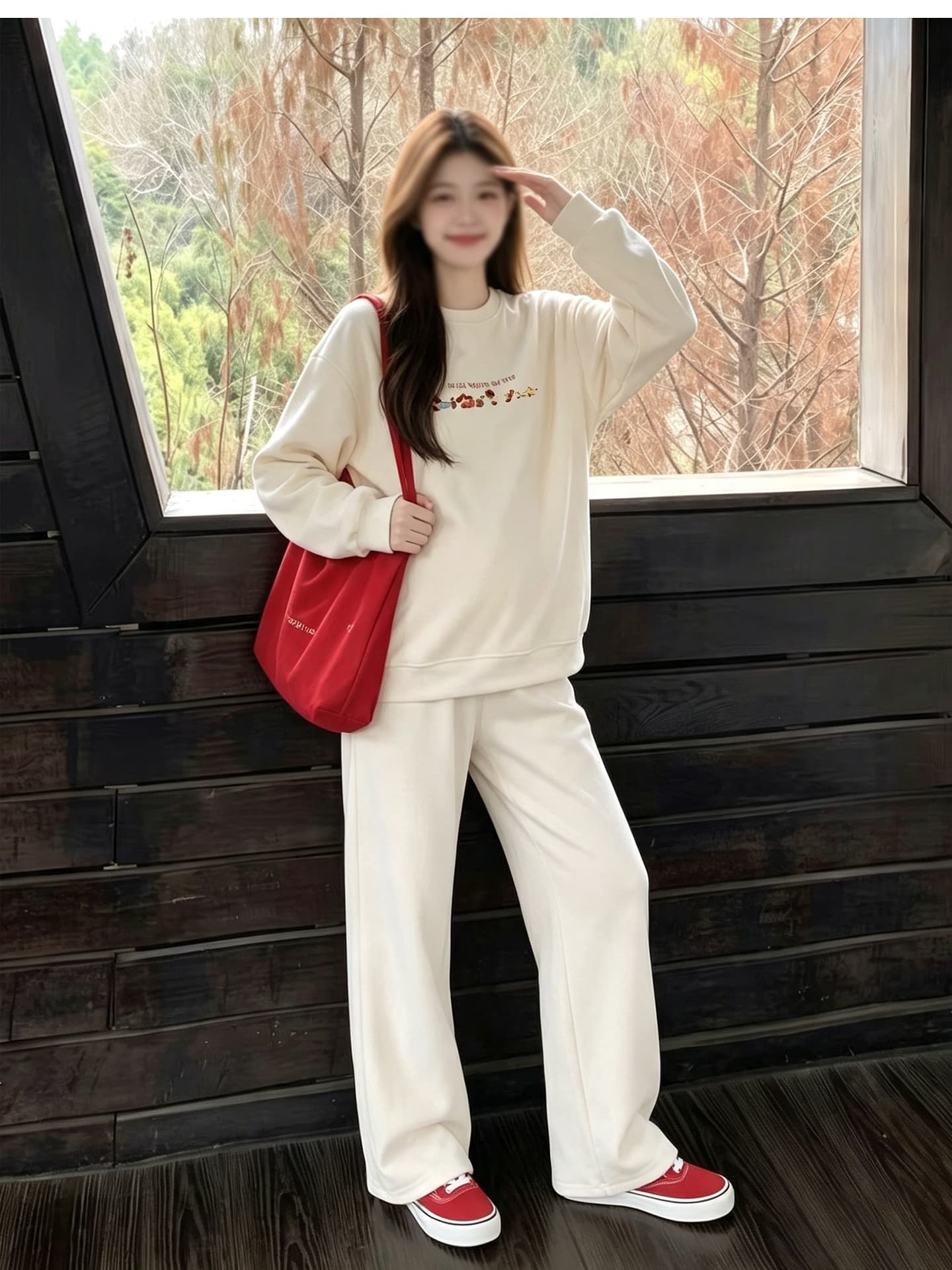 출산 착용 후드티 세트 봄 가을 맨위 루즈핏 캐주얼 외국 가스 연령 감소 긴팔 상세 이미지 10