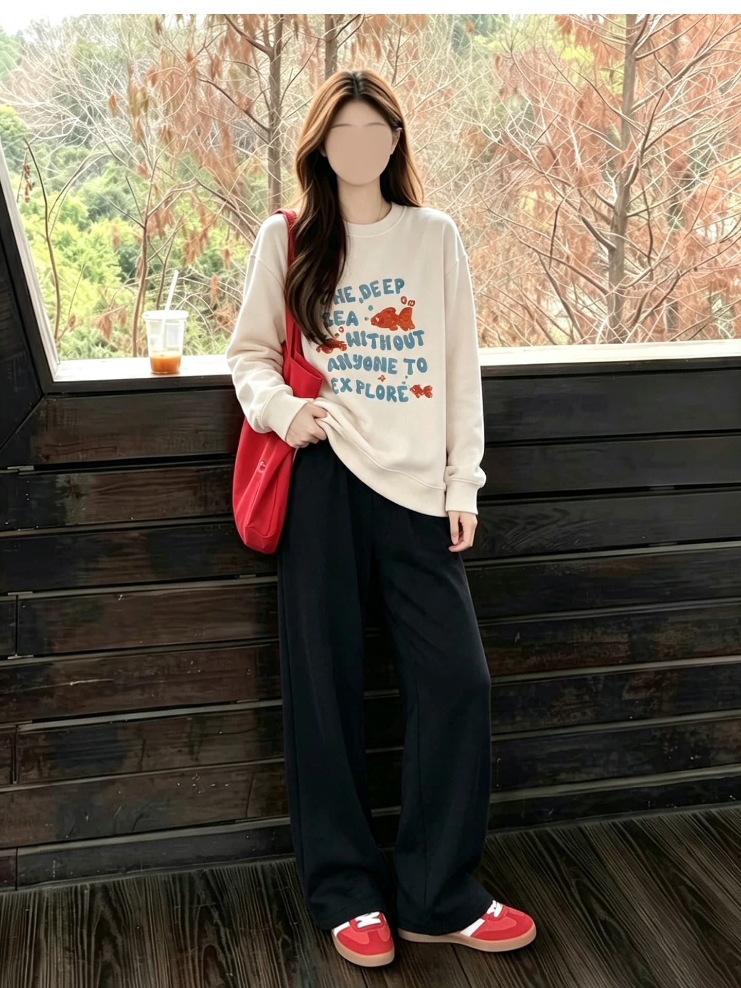 출산 착용 후드티 봄 가을 맨위 루즈핏 캐주얼 외국 가스 연령 감소 중간 길이 긴팔 상세 이미지 7