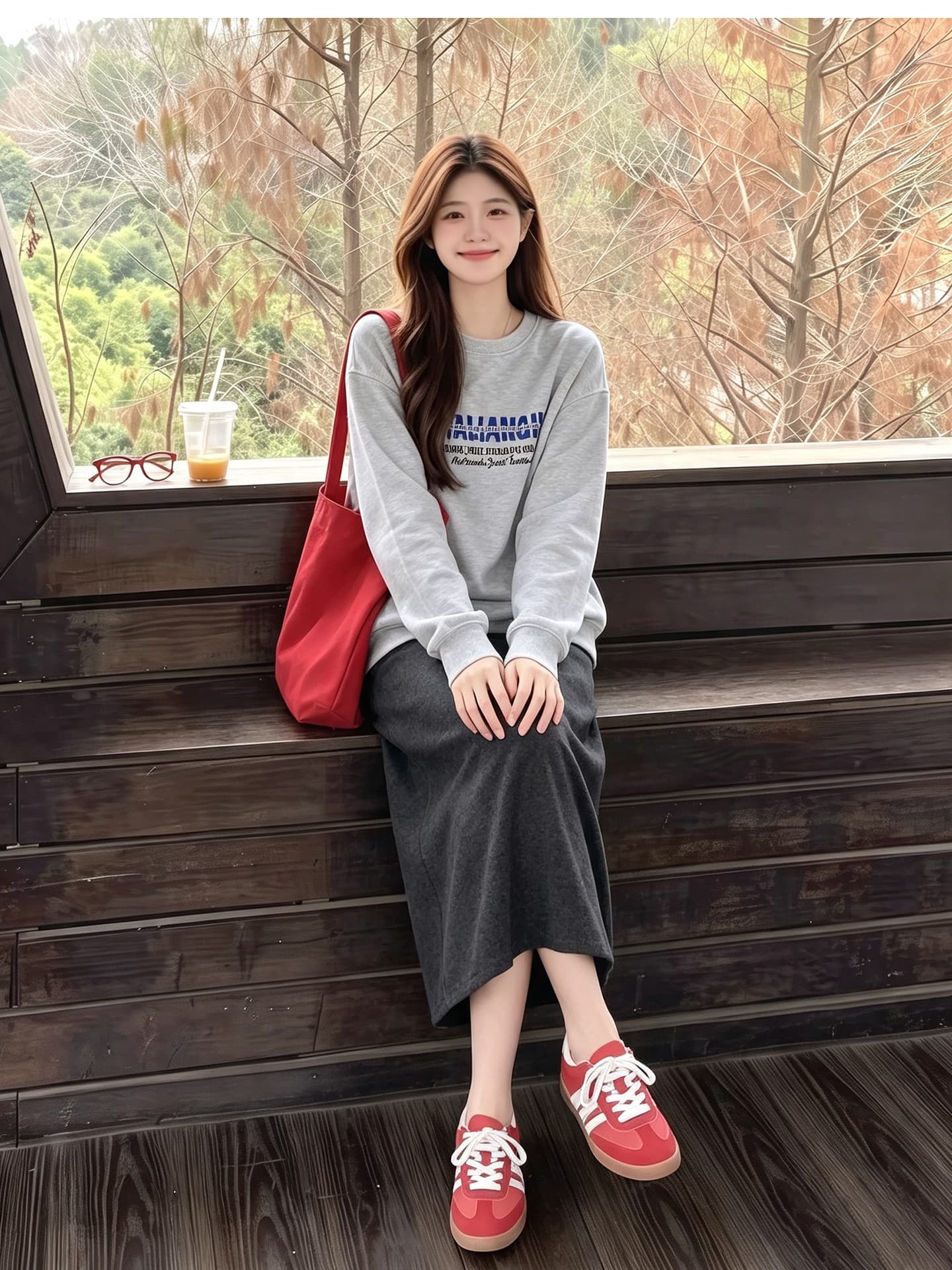 출산 착용 후드티 봄 가을 맨위 루즈핏 캐주얼 외국 가스 연령 감소 중간 길이 긴팔 상세 이미지 10