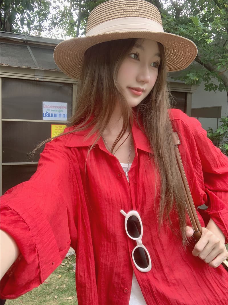 실사 정가 여름 루즈핏 캐주얼 다용도 긴팔 자외선 차단 셔츠 상세 이미지 22