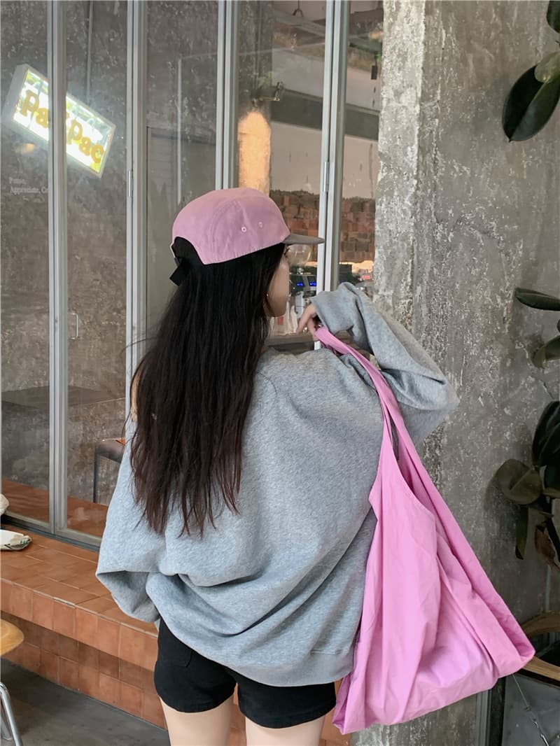 실사 한국 스타일 루즈핏 다용도 알파벳 프린트 비스듬한 어깨 오프숄더 후드티 상세 이미지 12