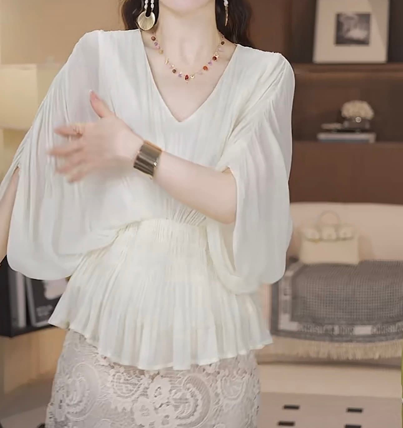2026 새로운 프랑스식 미니멀리즘 화이트 셔츠 여성 상세 이미지 2
