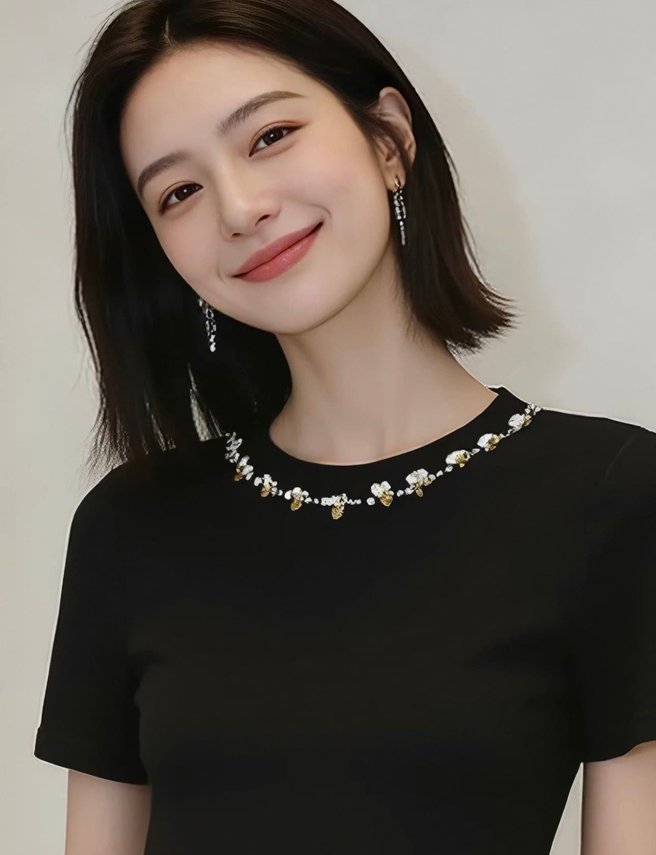 프랑스식 무거운 작업 못 훈련 라운드 넥 반팔 프릴 맨위 여성 여름 새로운 살구 색상 몸매 가꾸기 슬림해 보이는 품격 작은 셔츠 상세 이미지 2