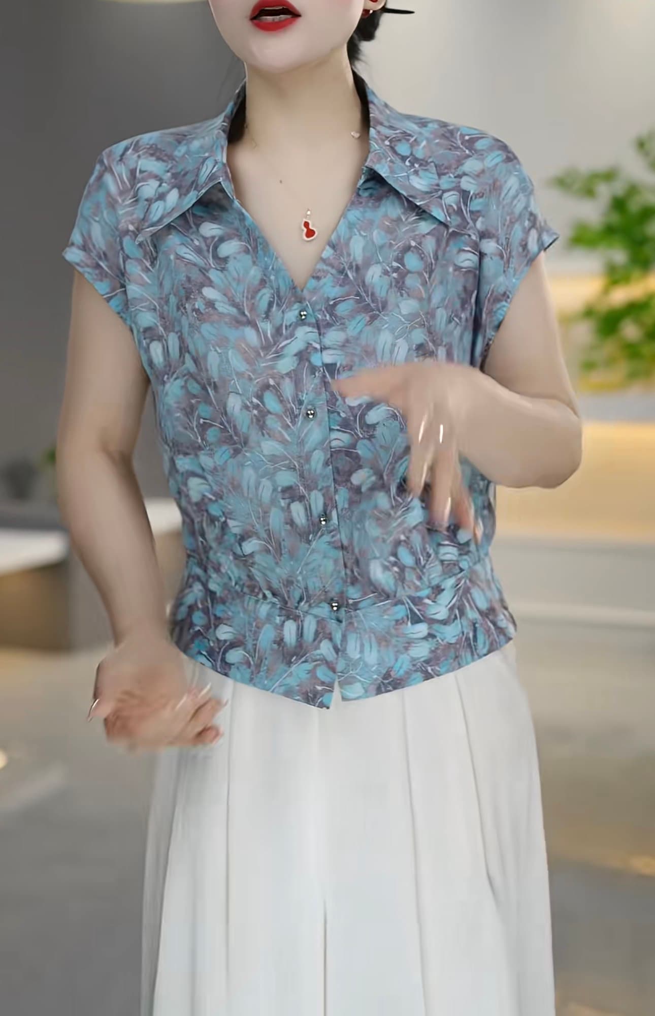 2026 여름 새로운 반팔 폴로 칼라 다용도 품격 패션 슬림해 보이는 외국 가스 셔츠 상세 이미지 6