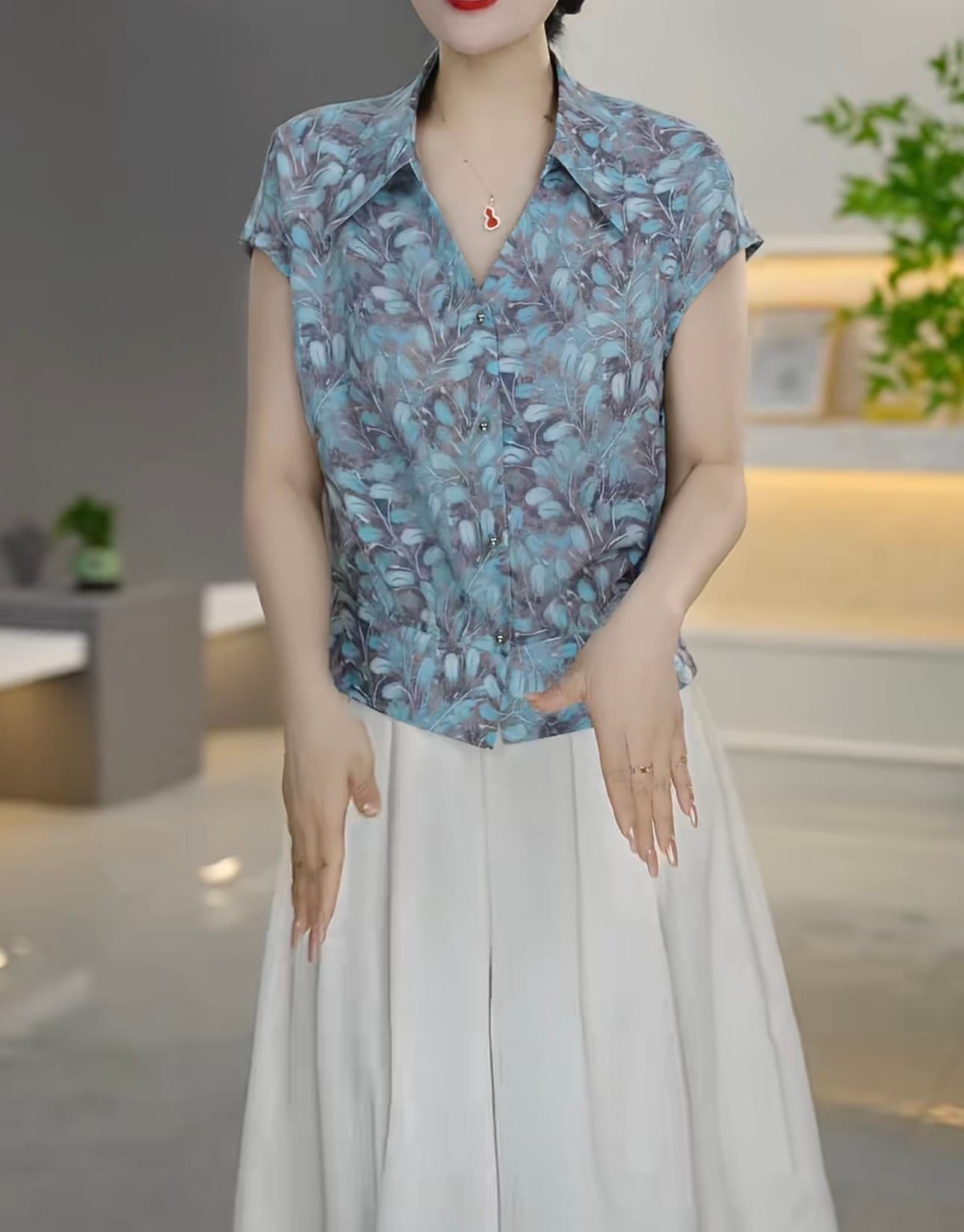 2026 여름 새로운 반팔 폴로 칼라 다용도 품격 패션 슬림해 보이는 외국 가스 셔츠 상세 이미지 7