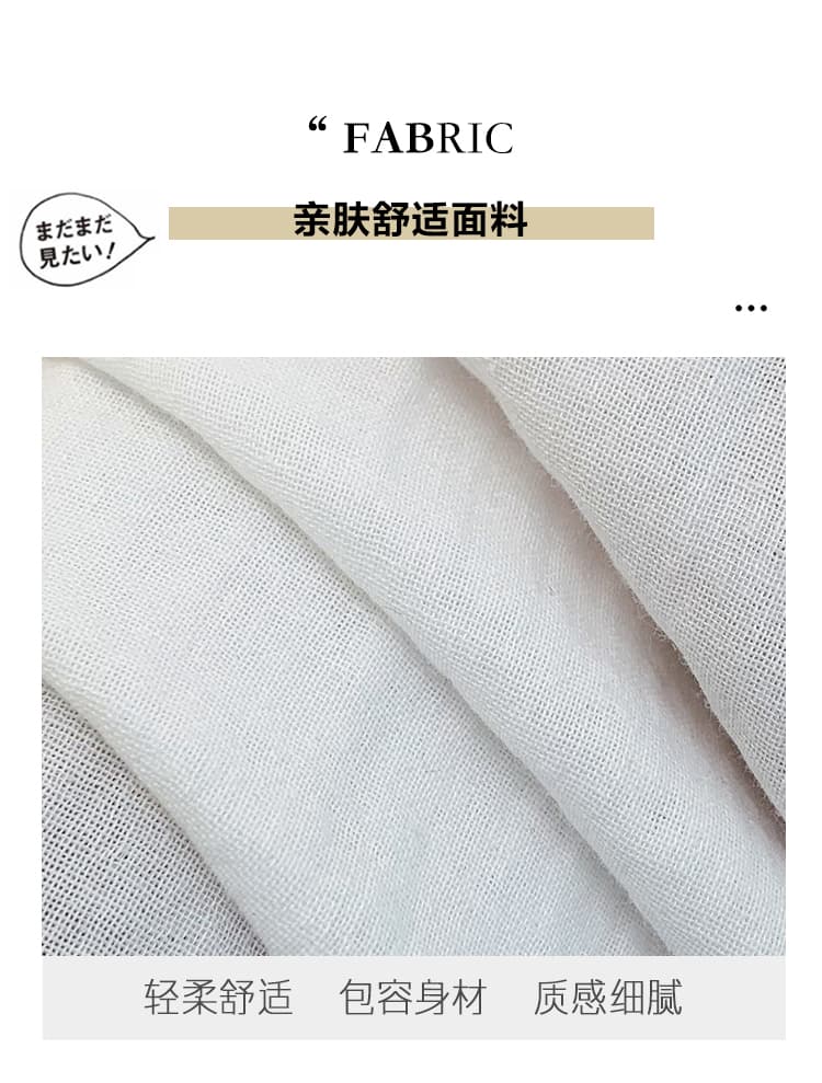실사 있음 선적 레트로 문예 이중층 면사 셔츠 빅 사이즈 루즈핏 슬림해 보이는 라운드 넥 반팔 셔츠 여성 여름 상세 이미지 5