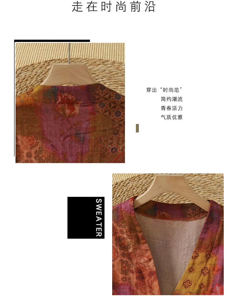 실사 있음 선적 가을 새로운 레트로 프린트 재킷 루즈핏 표지 고기 다용도 빅 포켓 이중층 면사 맨위 상세 이미지 2