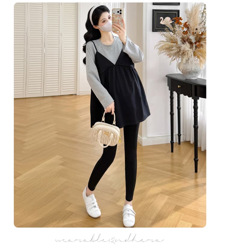 출산 착용 가을 겨울 인형 셔츠 페이크 레이어드 단색 색상 떨어지지 않음 색상 상세 이미지 14