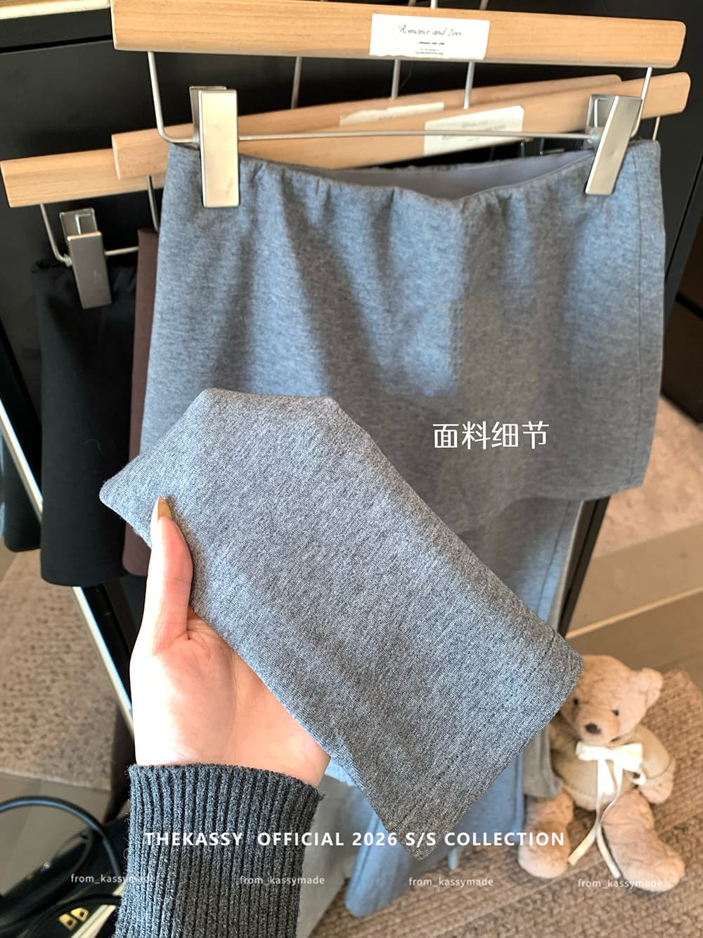 정가 실사 2026 느긋한 바람 페이크 레이어드 와이드 레그 팬츠 캐주얼 루즈핏 스트레이트 팬츠 여성 상세 이미지 3