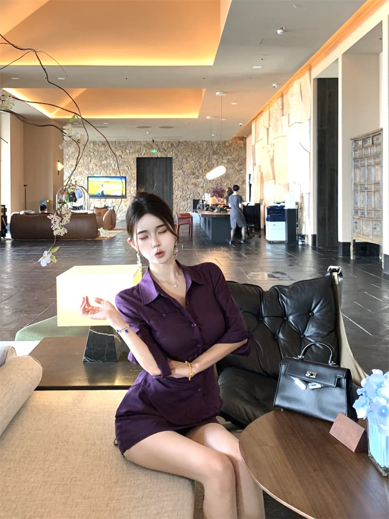 실사 정가 오래된 돈 세트 염색 디스플레이 흰 셔츠 세트 반신 스커트 투피스 세트 상세 이미지 15