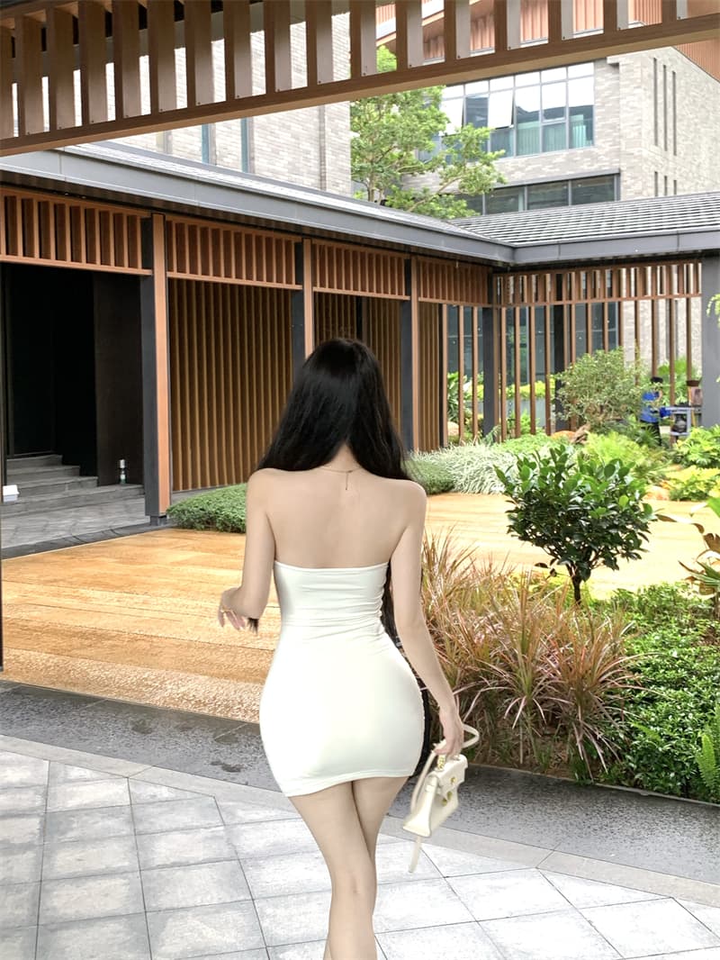 정가 실사 섹시함 인터넷 센스 여름 아름다운 작은 치마 드레스 튜브탑 타이트 스커트 미니 스커트 상세 이미지 13