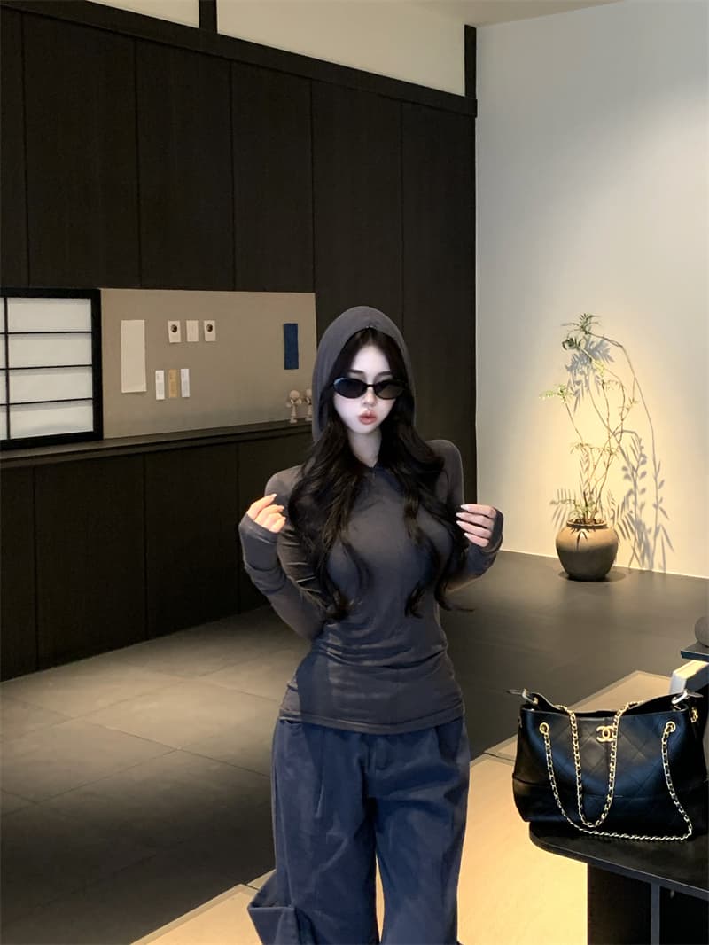 실사 정가 몸매 가꾸기 후드 니트 오픈 가디건 여성 이른 가을 새로운 얇은 스타일 긴팔 캐주얼 맨위 상세 이미지 12