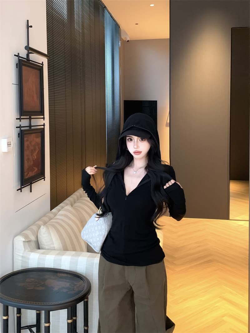 실사 정가 몸매 가꾸기 후드 니트 오픈 가디건 여성 이른 가을 새로운 얇은 스타일 긴팔 캐주얼 맨위 상세 이미지 26