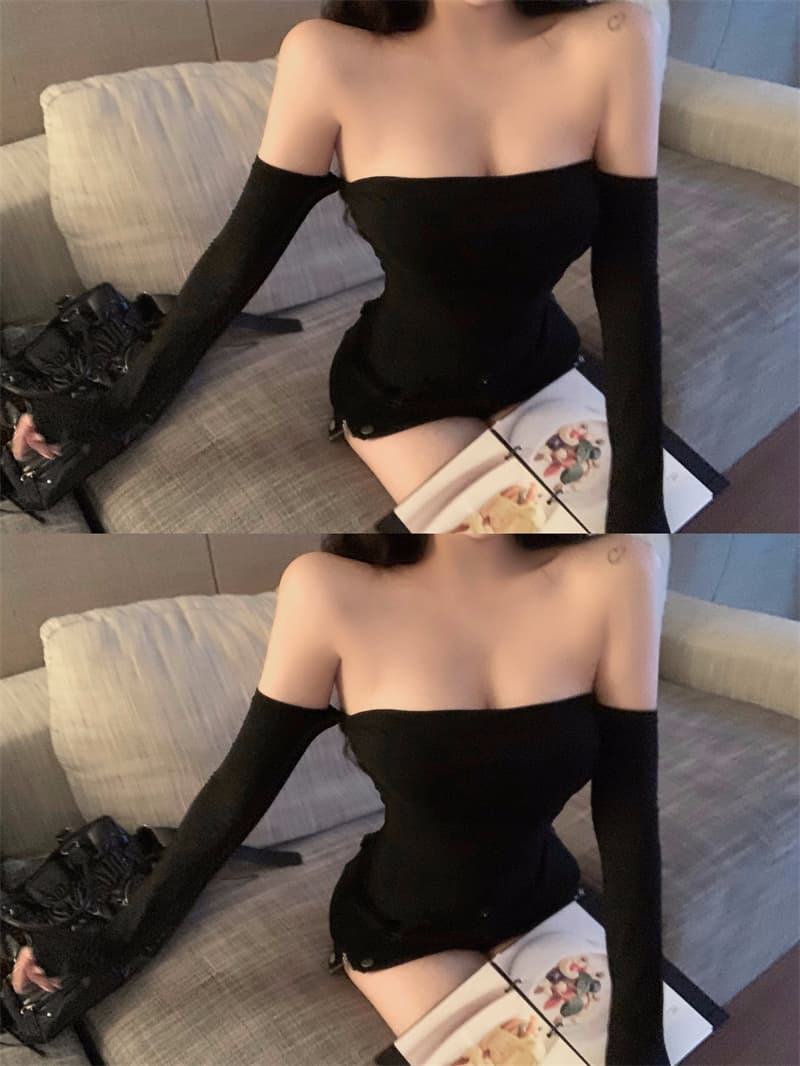 실사 정가 클래식 다용도 핫걸 몸매 가꾸기 쇼트 스타일 오프숄더 티셔츠 디스플레이 얇고 작은 맨위 상세 이미지 37