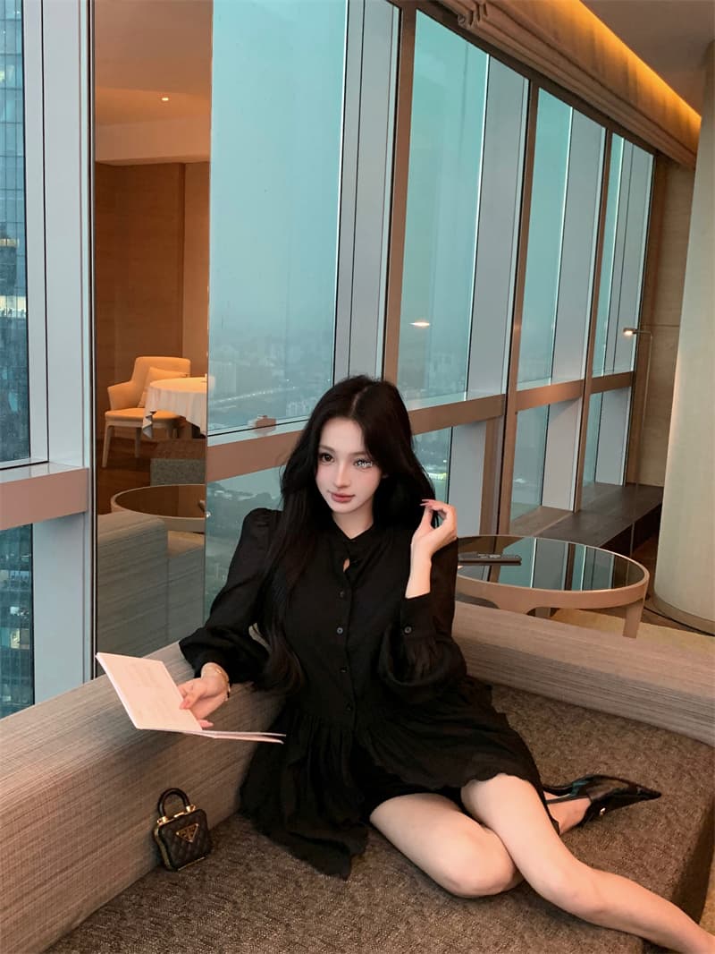 실사 정가 요정 가스 우아한 마이크로 시스루 어렴풋이 나타나면 불규칙 밑단 셔츠 상세 이미지 32