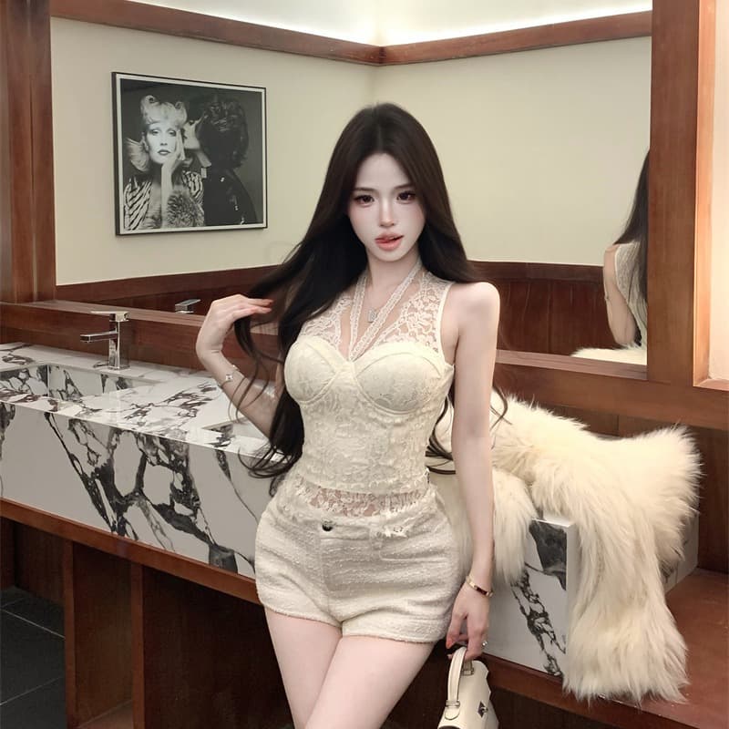 실사 정가 프랑스식 레이스 생선뼈 몸매 가꾸기 조끼 슬립 부드러운 순수한 욕망 맨위 이미지 5