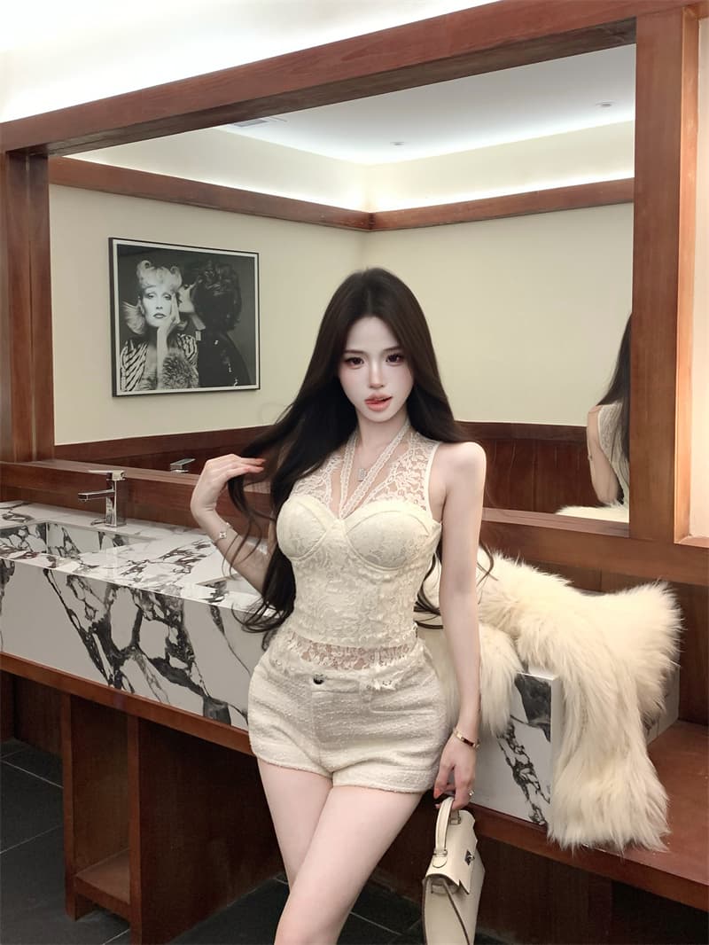 실사 정가 프랑스식 레이스 생선뼈 몸매 가꾸기 조끼 슬립 부드러운 순수한 욕망 맨위 상세 이미지 4