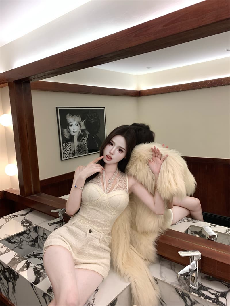 실사 정가 프랑스식 레이스 생선뼈 몸매 가꾸기 조끼 슬립 부드러운 순수한 욕망 맨위 상세 이미지 14