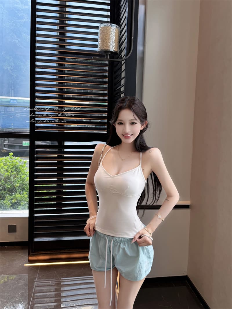 실사 정가 순수한 욕망 핫걸 센스 캐미솔 외출용 여름 백리스 섹시함 민소매 맨위 상세 이미지 29