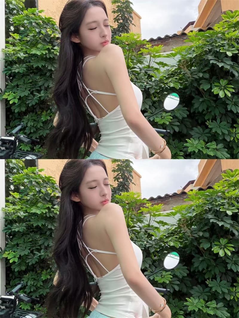 실사 정가 순수한 욕망 핫걸 센스 캐미솔 외출용 여름 백리스 섹시함 민소매 맨위 상세 이미지 33