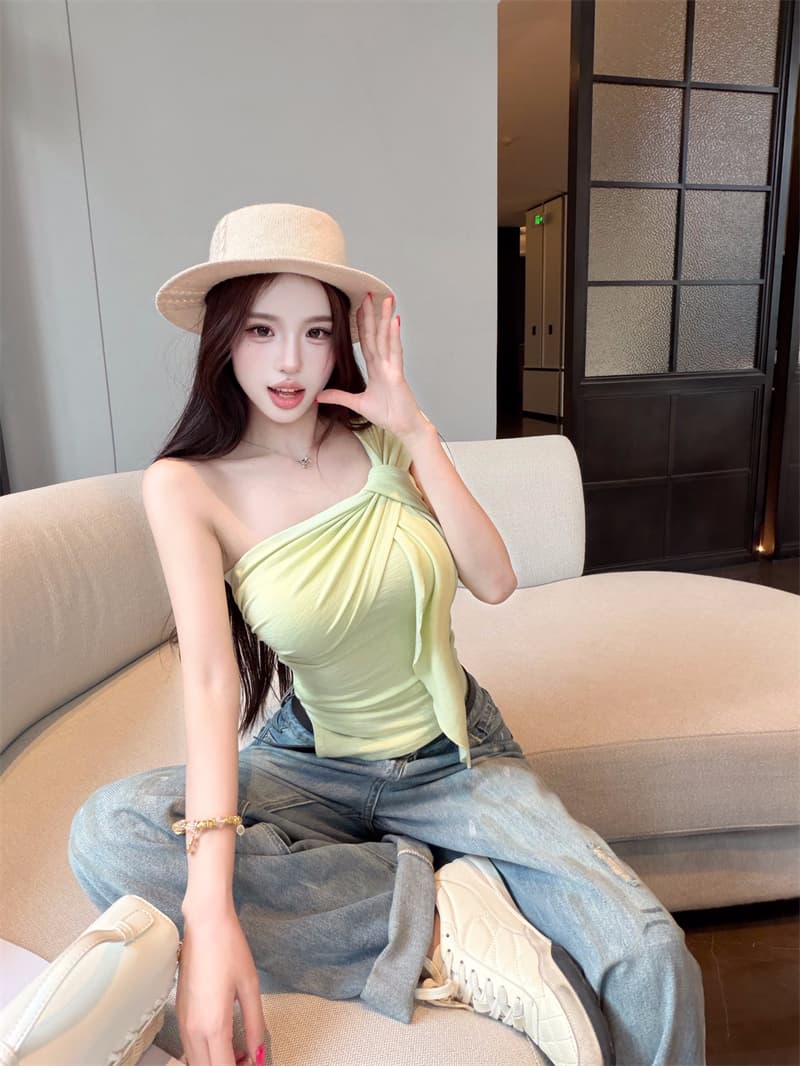 실사 정가 디자인 센스 불규칙 숄더백 길다 리본 비틀림 맨위 여성 상세 이미지 2