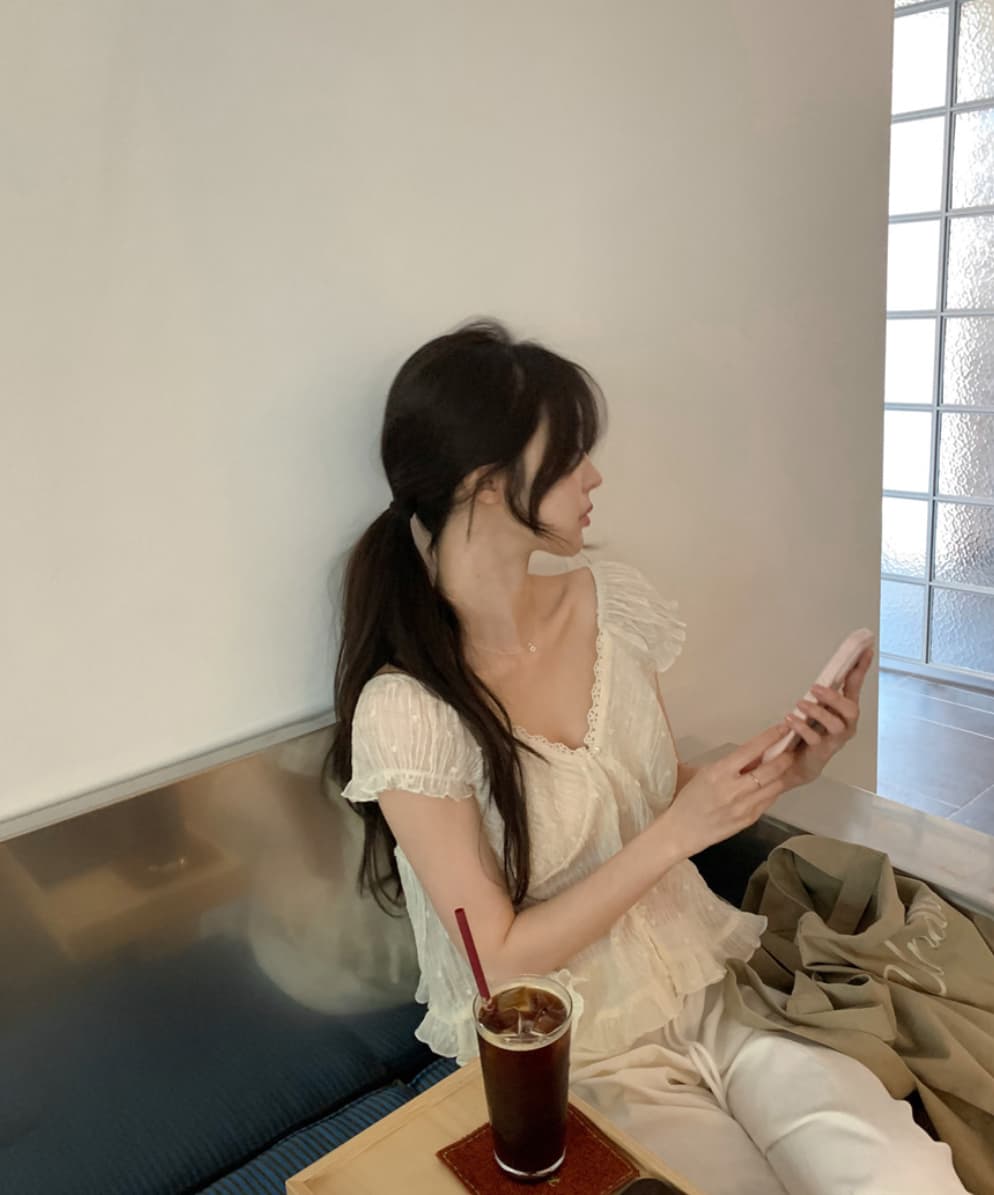 한국 동대문 2026 새로운 한국 스타일 달콤함 다용도 맨위 여성 상세 이미지 7