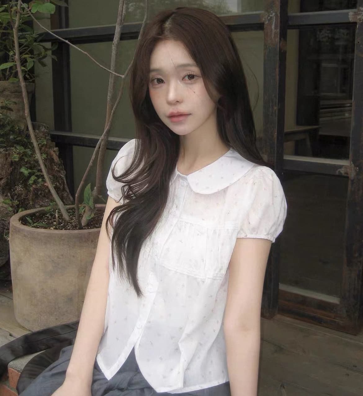 한국 동대문 2026 새로운 한국 스타일 베이비 칼라 다용도 맨위 블라우스 상세 이미지 11