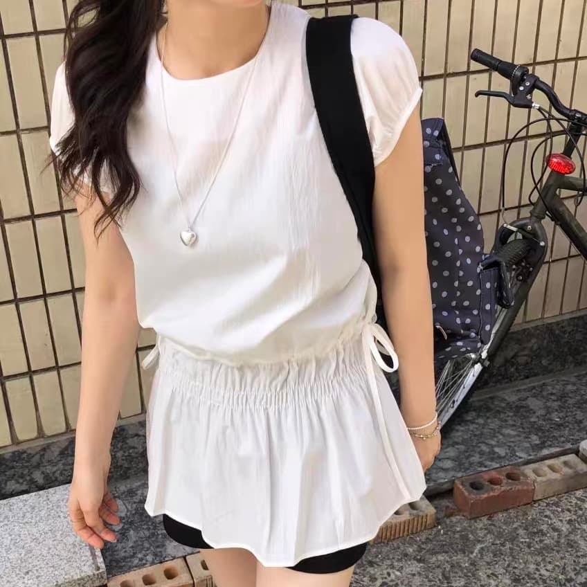 있음 창고 한국 동대문 구매 여름 여성 의류 추출 허리 수축 맨위 치마 여성 이미지 4