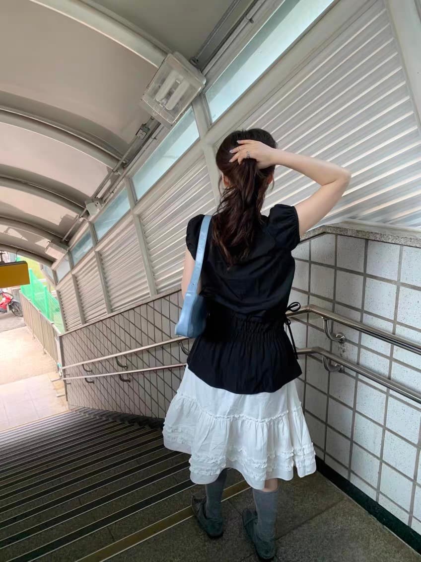 있음 창고 한국 동대문 구매 여름 여성 의류 추출 허리 수축 맨위 치마 여성 상세 이미지 6