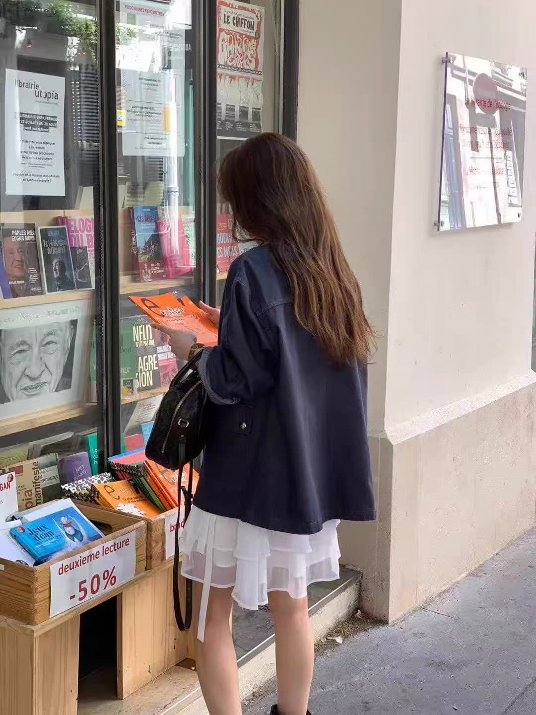 한국 동대문 2026 년 가을 겨울 코듀로이 패치워크 색상 여성 코트 상세 이미지 9
