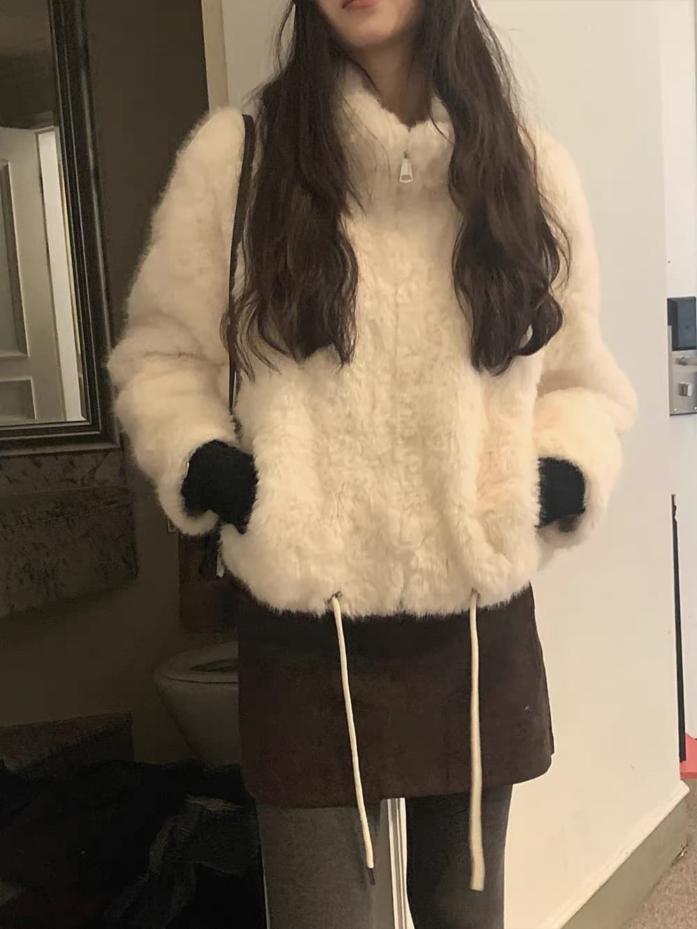 한국 동대문 2026 가을 겨울 한국 스타일 다용도 모피 여성 코트 상세 이미지 9