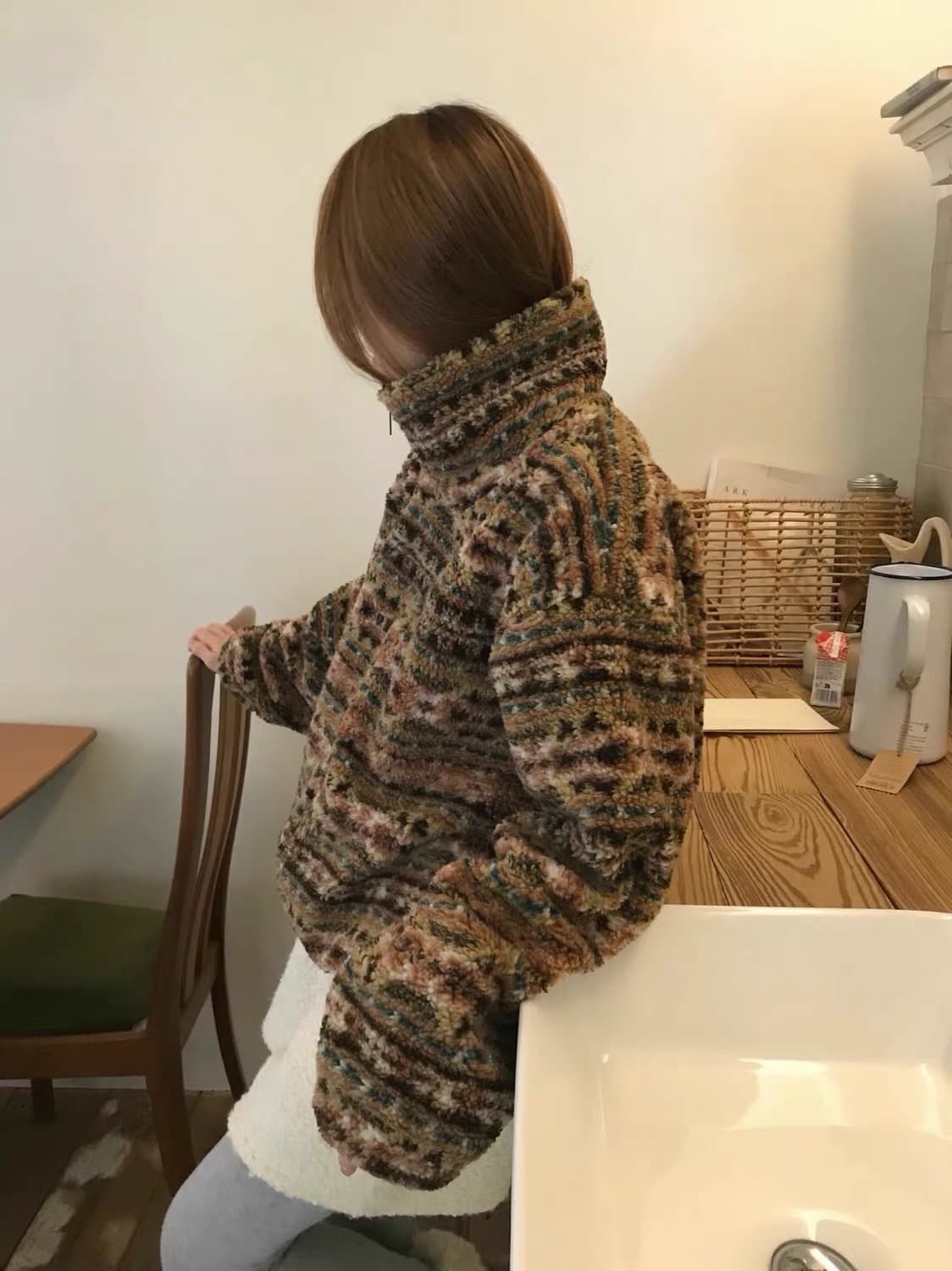 한국 동대문 2026 가을 겨울 한국 스타일 레트로 양털 스탠드 칼라 모피 여성 코트 상세 이미지 10