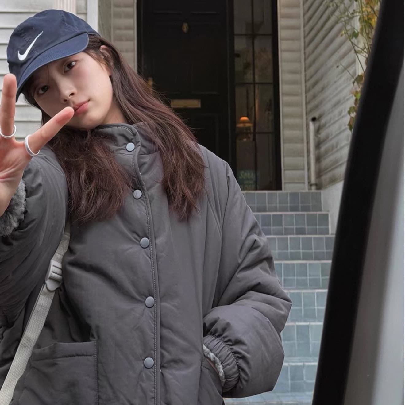 한국 동대문 2029 가을 겨울 새로운 오른쪽 그는 패턴 양성 및 음성 둘 착용 모피 면 옷 여성 코트 이미지 5