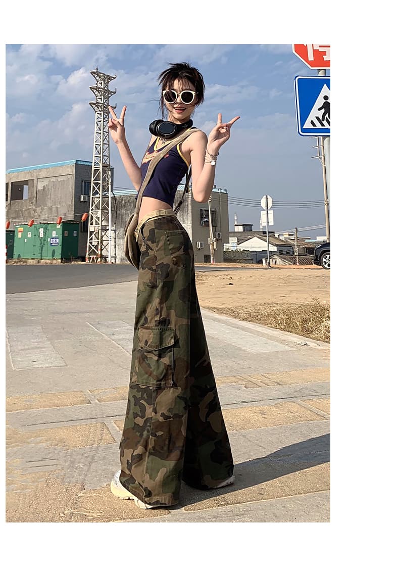 봄 여름 새로운 뒤집다 허리 데님 긴 바지 여성 레저 한국 스타일 하이웨이스트 자수 루즈핏 핫걸 워크웨어 스트레이트 와이드 레그 팬츠 상세 이미지 11