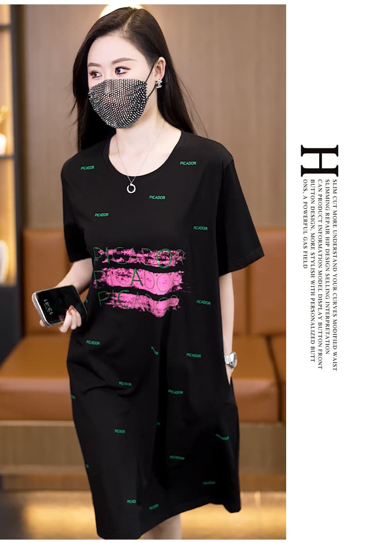 실사 빅 사이즈 드레스 2026 여름 새로운 패션 표지 고기 루즈핏 대 에디션 프린트 여성 드레스 상세 이미지 14