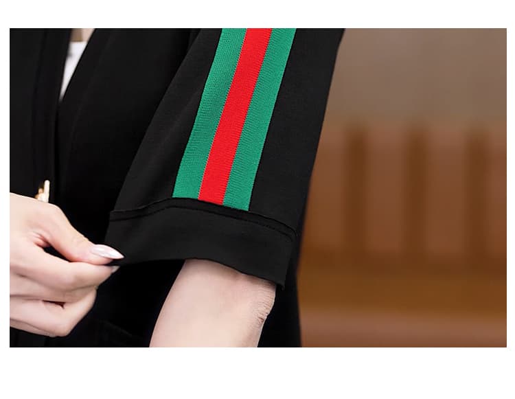 실사 빅 사이즈 세트 여성 2026 년 여름 새로운 캐주얼 품격 패치워크 슬림해 보이는 연령 감소 긴 바지 두 조각 여성 세트 상세 이미지 35