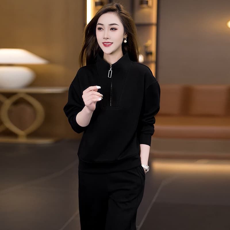 실사 2026 년 봄 새로운 패션 세트 품격 연령 감소 슬림해 보이는 캐주얼 운동 투피스 세트 이미지 6
