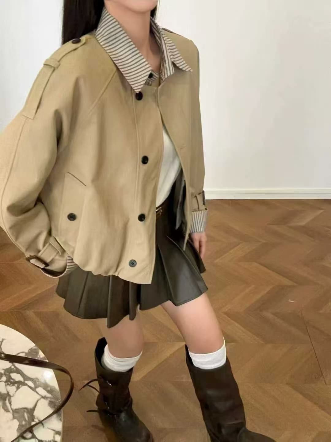 가을 새로운 바 En 바람 작은 키 쇼트 스타일 재킷 재킷 여성 레저 고급 센스 재킷 워크웨어 맨위 이미지 4