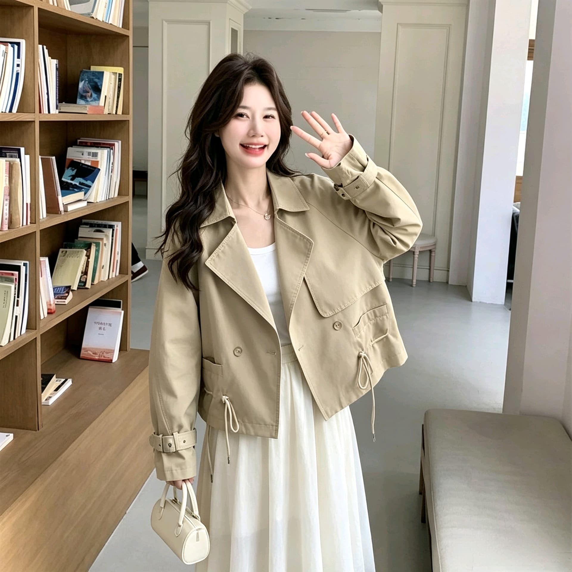가을 새로운 바 En 바람 작은 키 쇼트 스타일 재킷 재킷 여성 레저 고급 센스 재킷 워크웨어 맨위 이미지 2