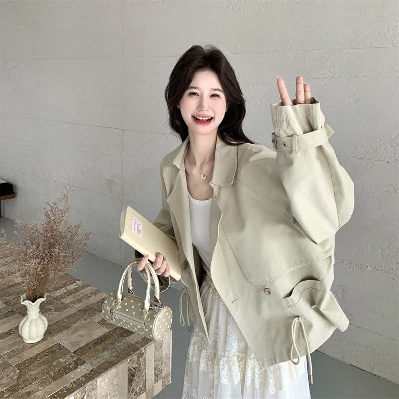 가을 새로운 바 En 바람 작은 키 쇼트 스타일 재킷 재킷 여성 레저 고급 센스 재킷 워크웨어 맨위 상세 이미지 5