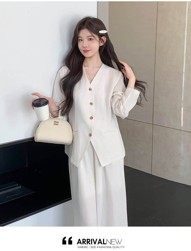 실사 지금 임산부 품격 패션 마 센스 오픈 가디건 긴팔 캐주얼 바지 세트 여성 상세 이미지 18
