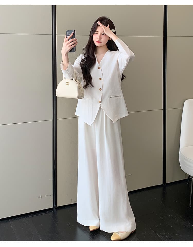 실사 지금 임산부 품격 패션 마 센스 오픈 가디건 긴팔 캐주얼 바지 세트 여성 상세 이미지 22