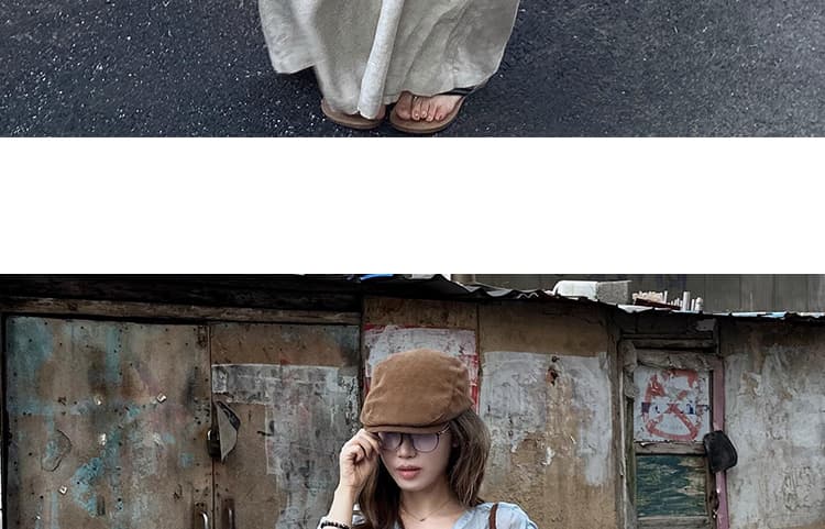 지금 봄 한 부서 미니멀리즘 품격 루즈핏 셔츠 면 린넨 캐주얼 긴 바지 세트 여성 상세 이미지 29