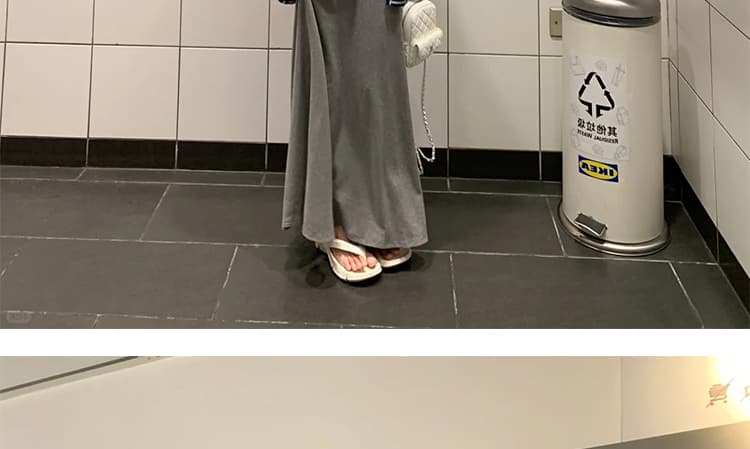 지금 이른 봄 새로운 임산부 느긋한 바람 스트라이프 오픈 가디건 조끼 반신 스커트 세 조각 여성 세트 상세 이미지 18