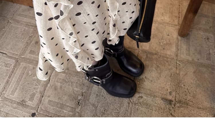 지금 임산부 한 부서 폭발 도트 무늬 디자인 센스 쉬폰 복부 지지 반신 치마 상세 이미지 26