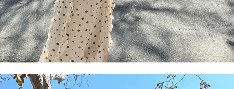 지금 임산부 한 부서 폭발 도트 무늬 디자인 센스 쉬폰 복부 지지 반신 치마 상세 이미지 31