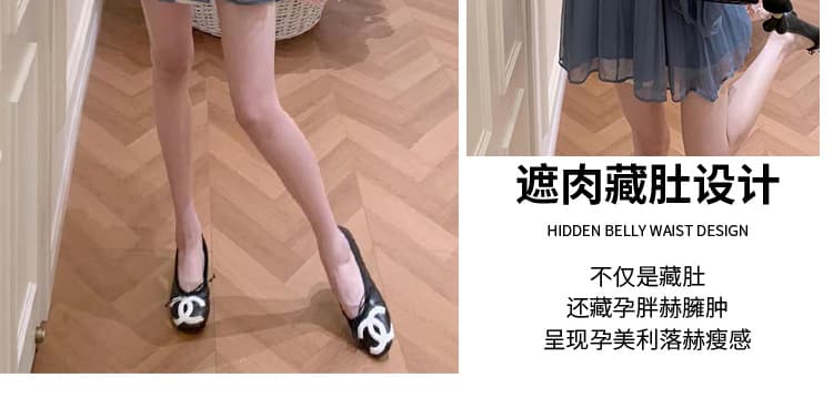 지금 임산부 빅 사이즈 휴가 품격 바람 파란색 셔츠 한 부서 아름다운 작은 셔츠 상세 이미지 15